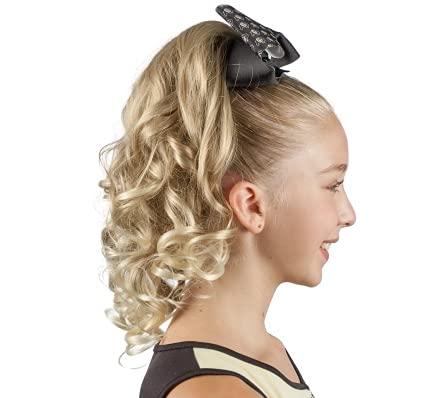 Girly Curls Girly Curls Curly Cheerleader Hairpiece for Cheer and Dance… (Apricot)