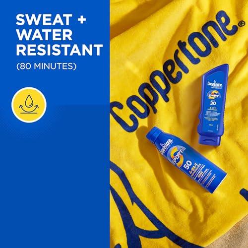Coppertone Coppertone Sport Sunscreen Spray SPF 50 (5.5 Oz) + Sport Sunscreen Stick SPF 40 for Body and Face (1.5 Oz), Water Resistant