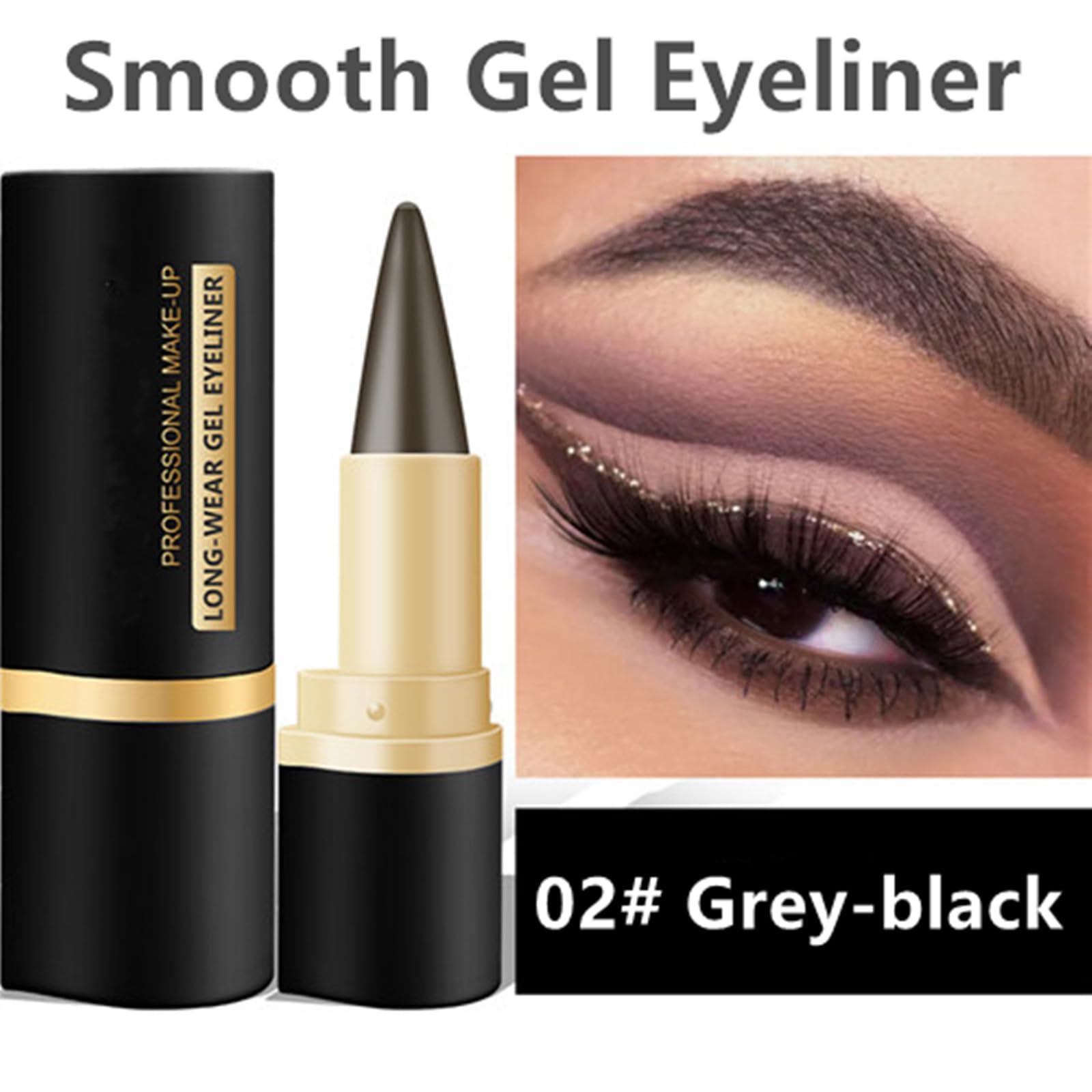 Go Ho Go Ho Grey-black Gel Eyeliner Stick,Gel Eyeliner Pencil Crayon,Creamy Smooth Dark Grey Eye-liner Pen Eyeliner Makeup Eyeshadow Lips for Women(Gray)