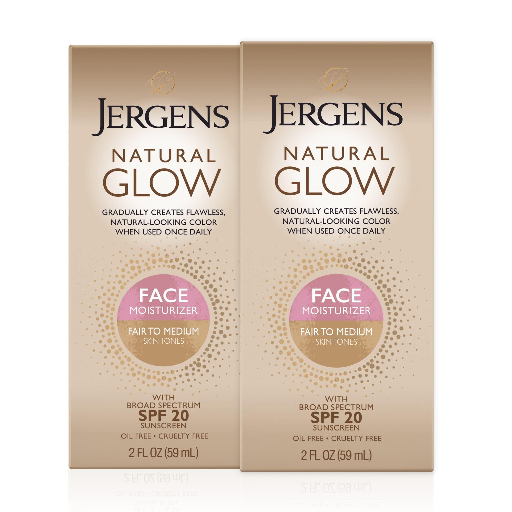 Jergens Jergens Natural Glow +FIRMING Self Tanner Body Lotion, Fair to Medium Skin Tone & Jergens Natural Glow Face Self Tanner Lotion, SPF 20 Sunless Tanning, Fair to Medium Skin Tone