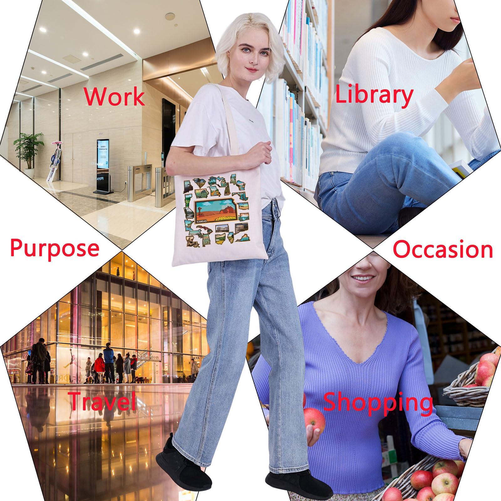 VAMSII VAMSII American States Travel Gift United States Map Tote Bag American States Trip Lover Gifts American TravelersGift (United States Map)