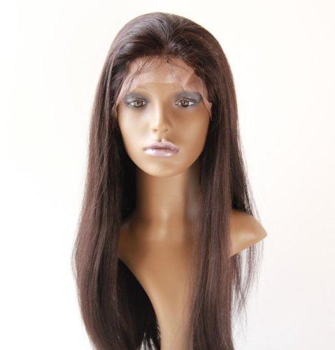 Full Lace Wigs Full Lace Wigs 20" mongolian Hair 100% Remy Human Hair Wig YAKI Natural Straight #1B