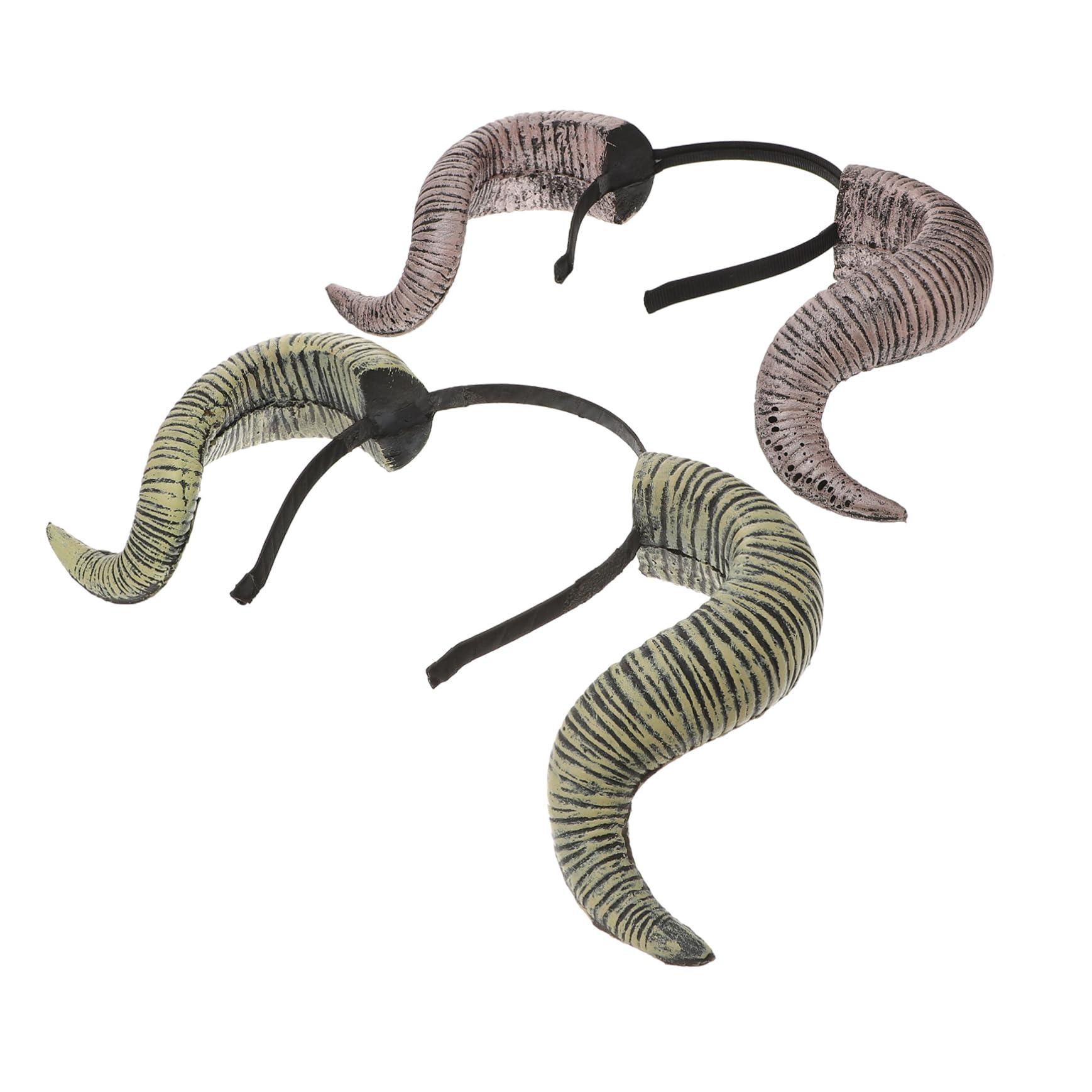 minkissy minkissy Costume Ram Horns Headband Lightweight and Unisex for Halloween Birthday and Daily Fashion
