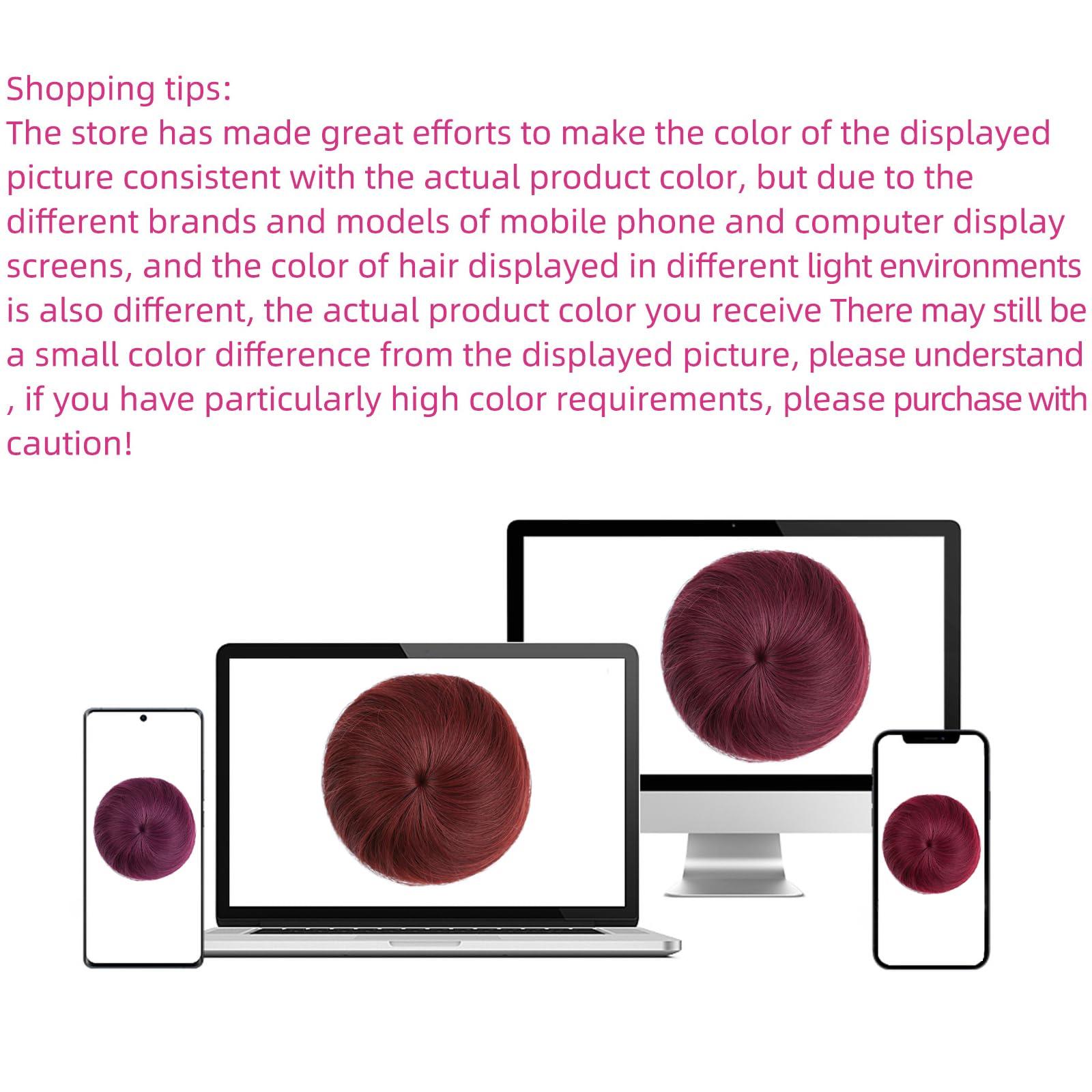 HSPCYGG HSPCYGG Hair Buns 2PCS Burgundy Hair Piece Fake Hair Bun For Workplace Bridal Wedding Wine red Hair Updo For Women&Grils Hairpiece