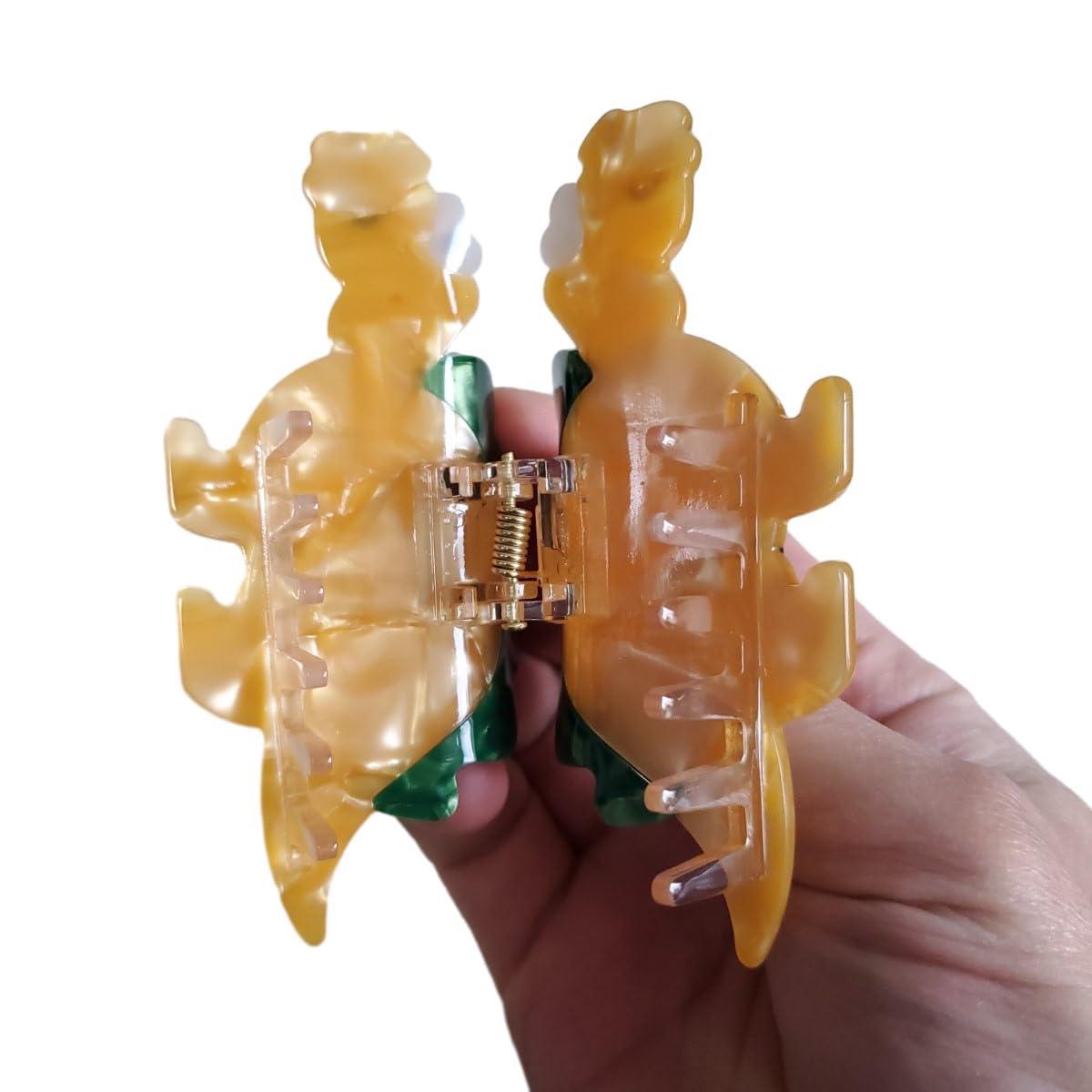 OMG Decor Orange Dinosaur Hair Clip,Acetate Hair Claw,Small Hair Clips for Women,S1