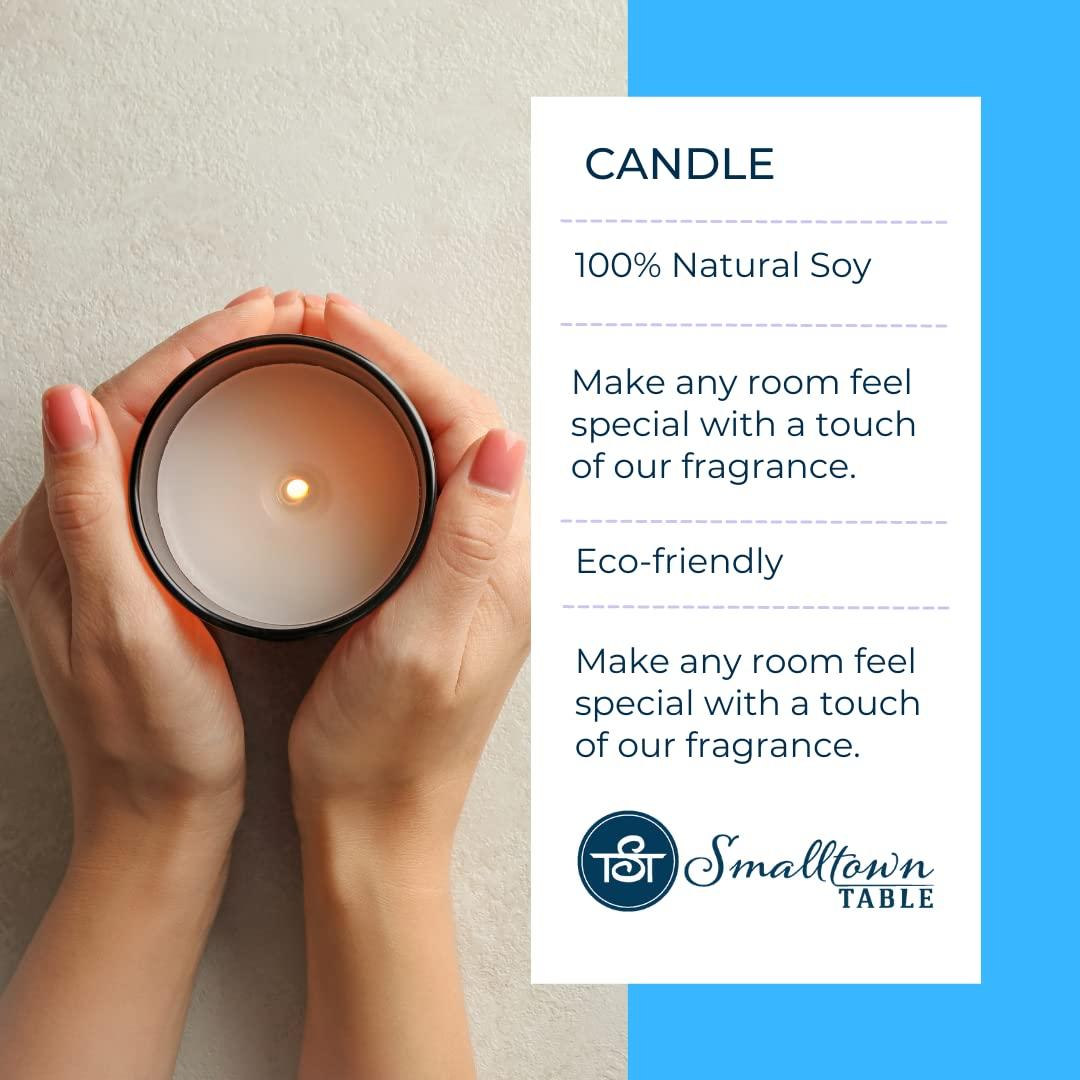 Smalltown Table Thank You Gift Box for Women - Spa Kit, Coconut Soap, Beach Scented Candle, Bath Salt Soak, Handmade Vegan, Eco-Friendly Presents