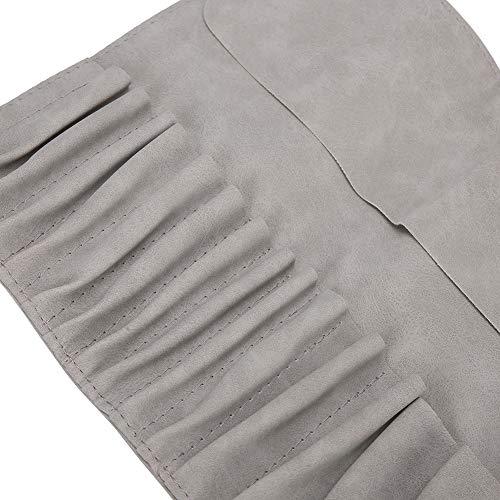 TMISHION Makeup Brush Bag, 14 Holes Makeup Brush Bag Rollable PU Makeup Tool Holder Portable Toiletry Rolled Brush Organizer Brushes Set Bag
