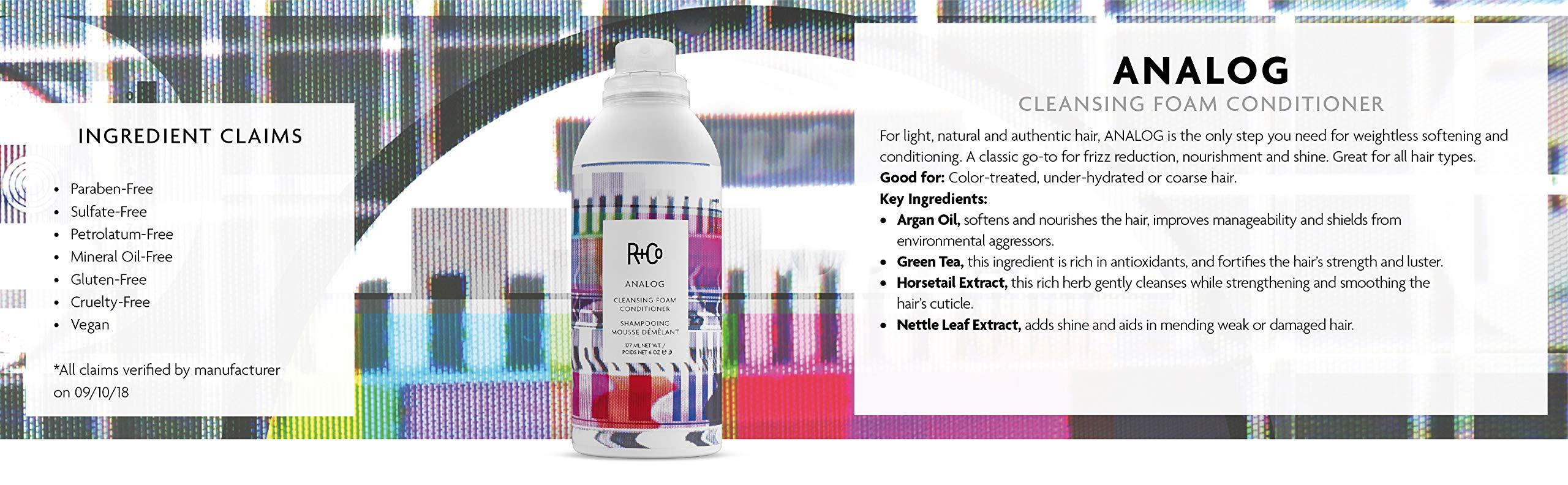 R+Co R+Co Analog Cleansing Foam Conditioner, Weightless Conditioner for Nourished, Shiny and No-Frizz Hair, 5.75 Fl Oz