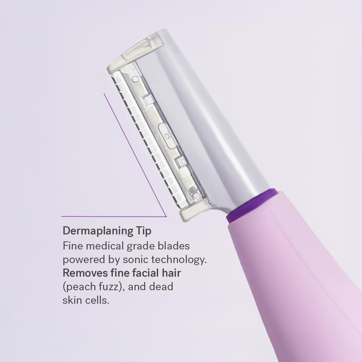 MICHAEL TODD BEAUTY MICHAEL TODD Beauty - Sonicsmooth  SONIC Technology Dermaplaning Tool - 2 in 1 Womens Facial Exfoliation & Peach Fuzz Hair Removal System with 8 Weeks of Dermaplaning Blades