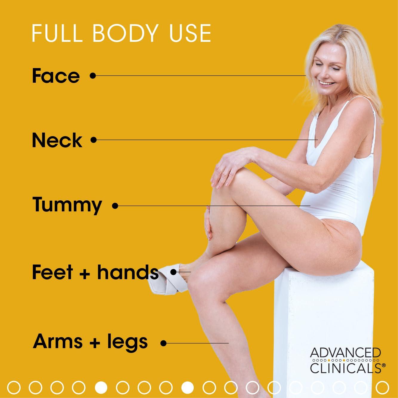 Advanced Clinicals Advanced Clinicals Retinol Body Lotion Moisturizer Face Lotion & Body Cream | Crepey Skin Care Treatment Targets Look Of Crepe Skin, Wrinkles, Sagging Skin, & Sun Damaged Skin, 16 Oz