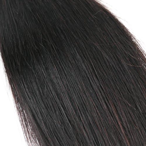 huarisi huarisi Straight Human Hair Bundles For Black Women Brazilian 8 Inch Bundles Human Hair Single 100% Unprocessed Virgin Weave Bundles Human Hair Raw Remy Hair Bundles Natural Black