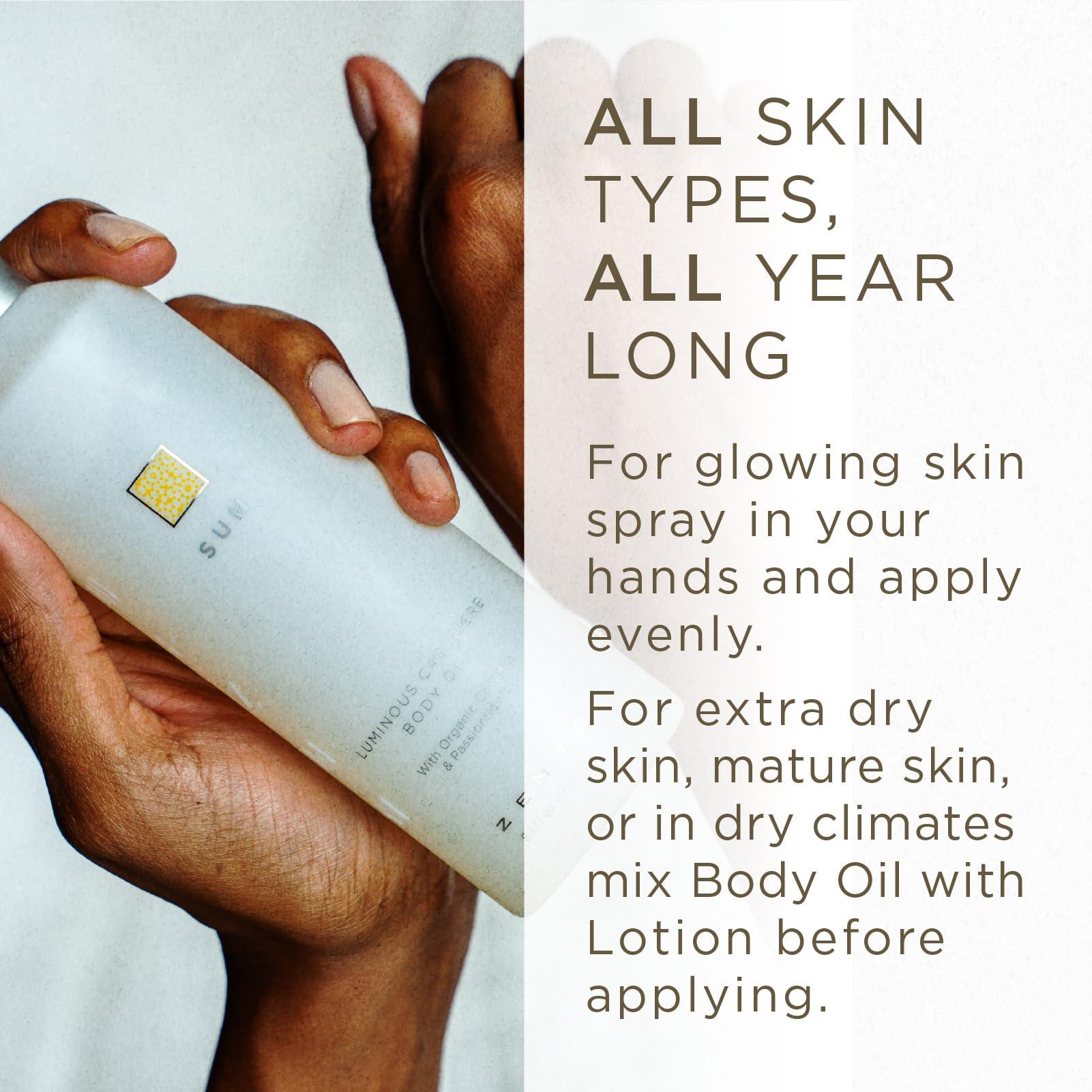 Zents ZENTS Body Lotion and Cashmere Oil Set (Sun), Anti-Aging Probiotic Lotion, Soften and Moisturize Skin with Organic Coconut Oil, Moisturize and Nourish Dry Skin, Powerful Healing Duo