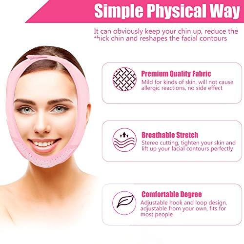 YUYTE Women's Double Chin Girdle, Slimming Face Facial Slimming Slimming Face Mask Slimming Mask Bandages V Face Strap Face Lift