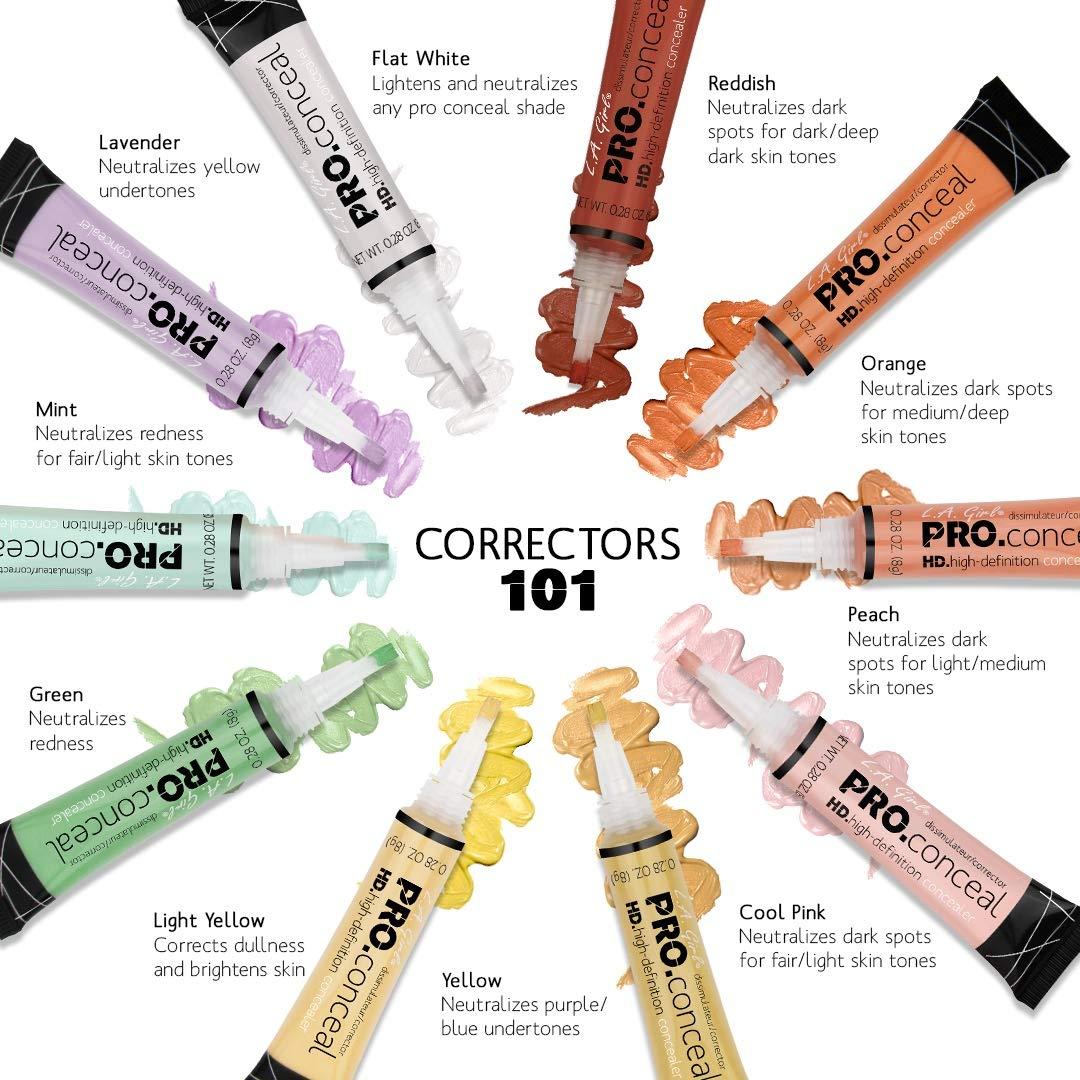 L.A. Girl L.A. Girl Pro Conceal HD Concealer, Yellow Corrector, 0.28 Ounce