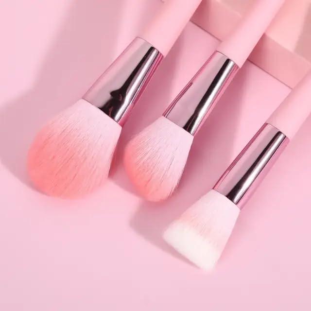 Generic Deluxe Portable Makeup Brush Set with Stylish Case 9 pcs Brushes Collection for Flawless Makeup Foundation, Eyeshadow & Lip Brush Perfect for Travel & On-the-Go Beauty. Ideal for Gift. (Grey Blue)