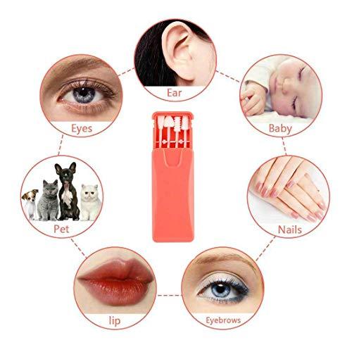 Uramoto Upgraded Reusable Cotton Swabs 4 Pcs, Uramoto Silicone Ear Swabs Rough Friction Cotton Swabs for Ears Cleaning, Love Shape Swabs for Cosmetic Makeup Beauty-Pink