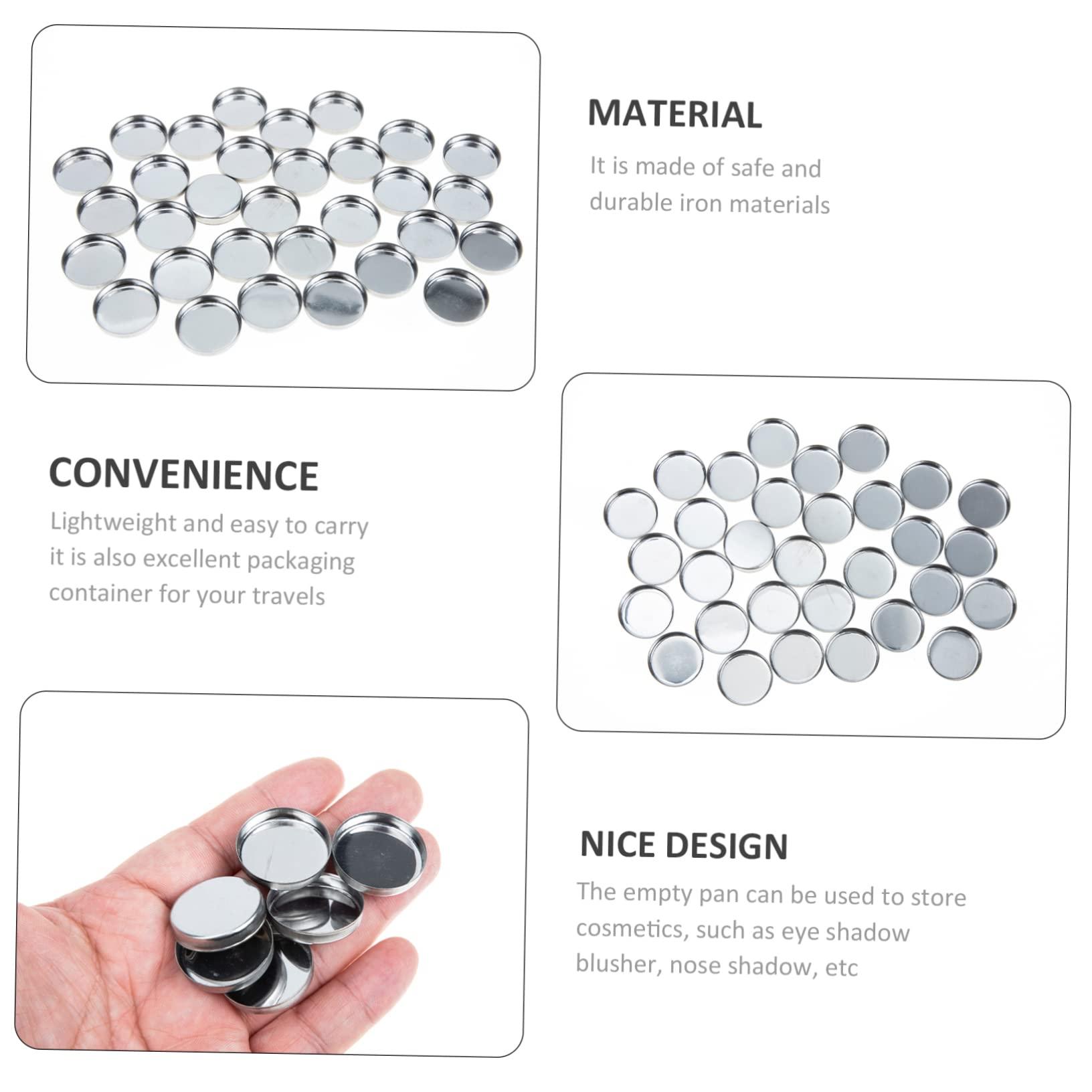 HAPINARY HAPINARY 30pcs Empty Highlighter Tray Cosmetics Organizer Makeup Palettes Makeup Pallete Empty Eyeshadow Pans Square Highlighters Mini Containers Mini Highlighters Square Pan Silver Iron