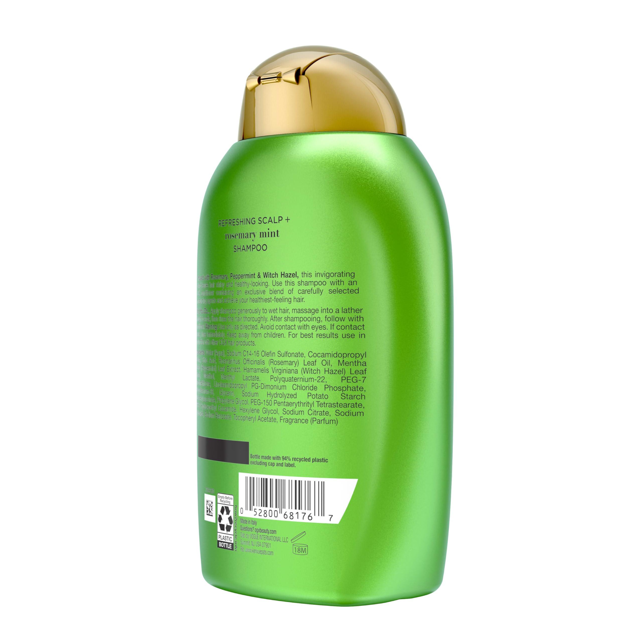 OGX OGX Extra Strength Refreshing Scalp + Rosemary Mint Shampoo, Clarifying Wash Visibly Helps Remove Oil & Residue to Clear Away Buildup, Sulfate-Free Surfactants, 13 fl. Oz