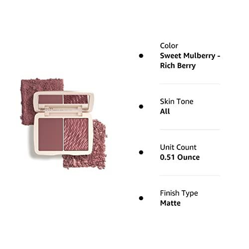 Cover FX COVER FX Monochromatic Powder Blush Duo - Sweet Mulberry: Rich Berry - Matte + Shimmer Finish - Create Custom, High Impact Color