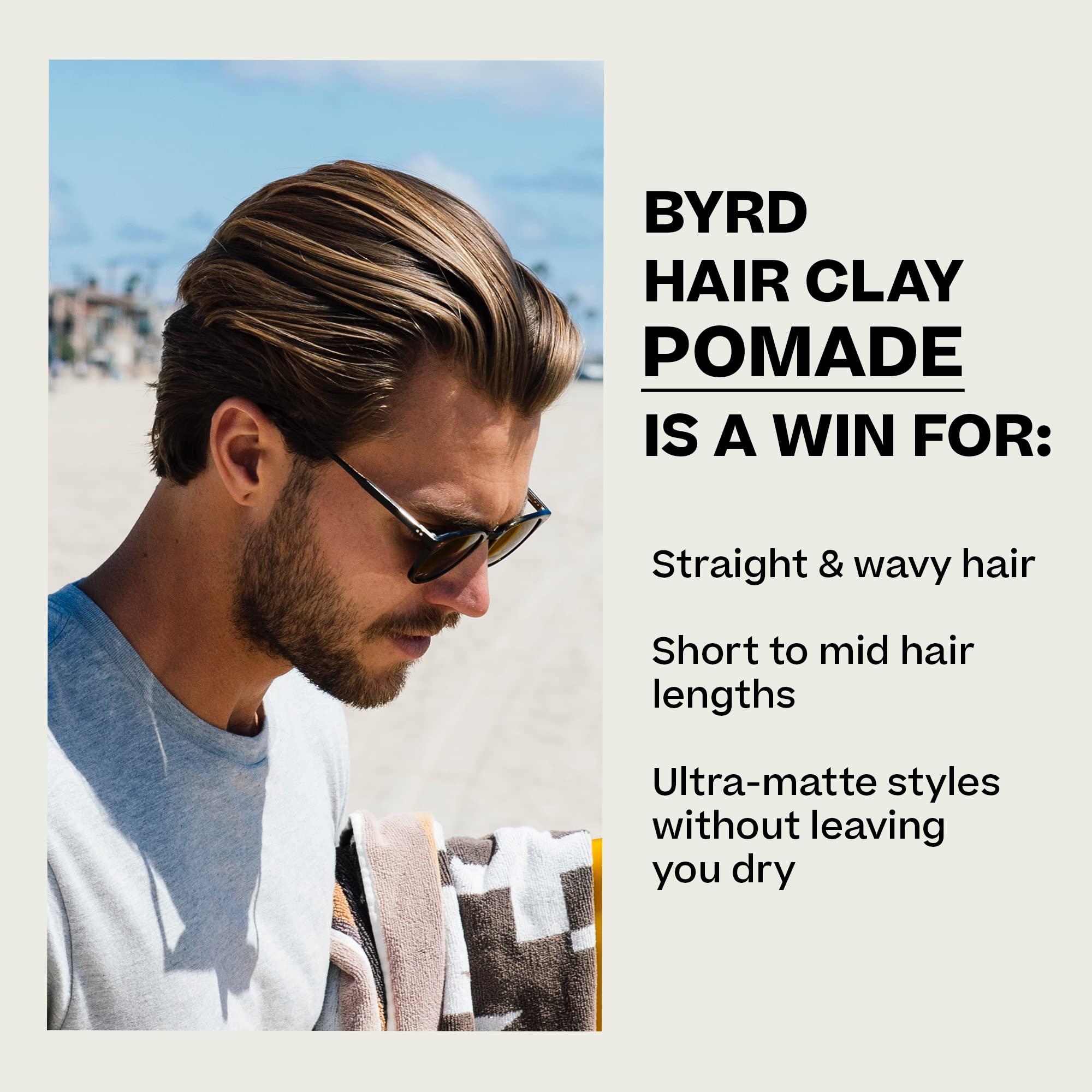 BYRD Hairdo Products BYRD Hair Clay Pomade – Strong Hold, Ultra Matte Finish, Add Volume and Sculpt to All Hair Types, 3.35 Oz