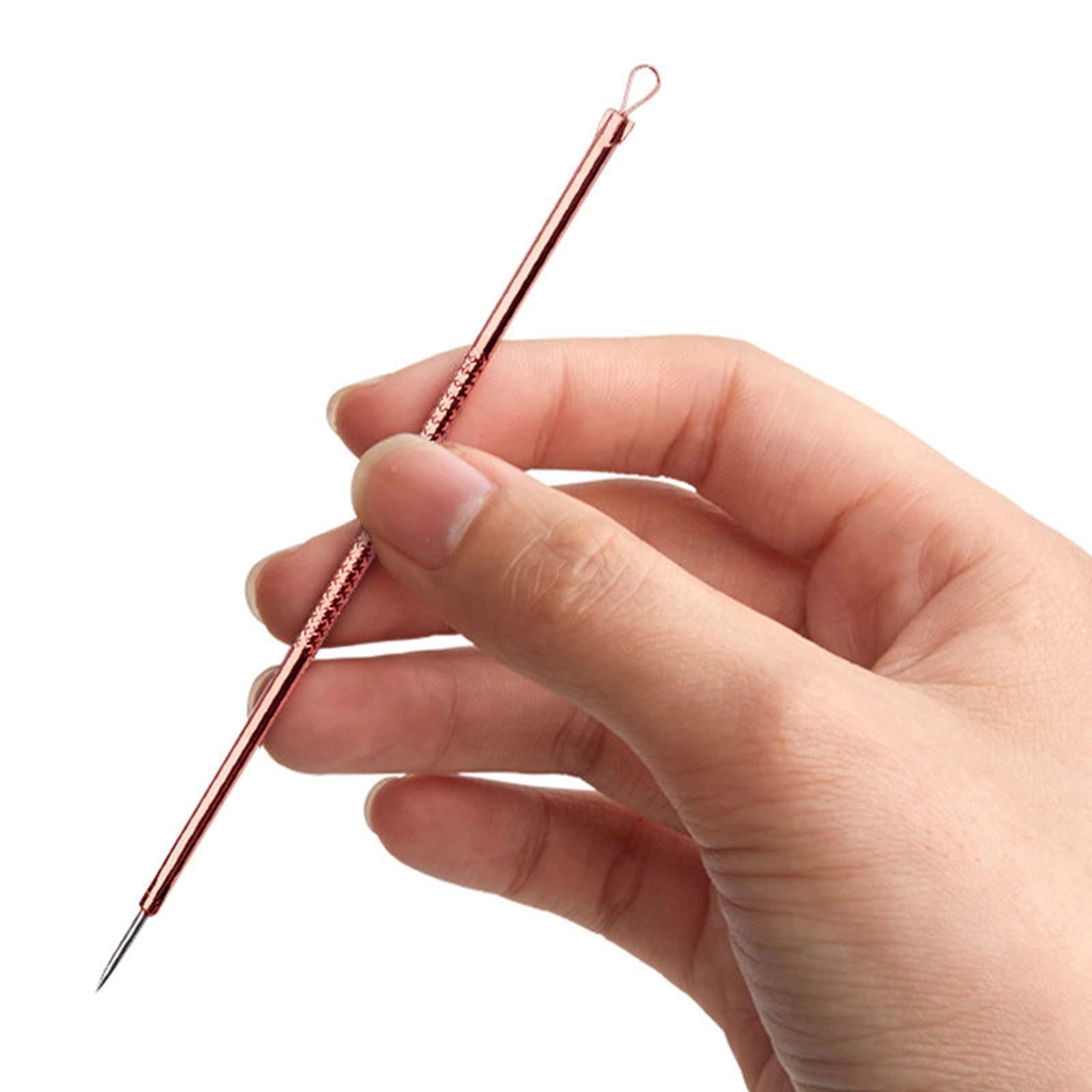 XINGTUO Pimple Popper Tool Kit 4 PCS Blackhead Remover Comedones Extractor Acne Removal Kit for Blemish, Zit Removing for Nose Face Tools Blackhead Remover Tools(A)