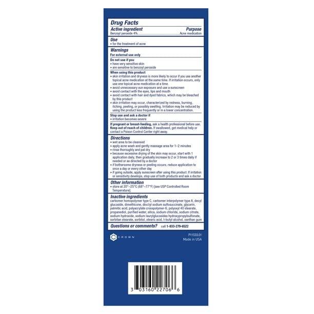 PanOxyl PanOxyl 4 Acne Creamy Wash, 4% Benzoyl Peroxide 6 oz (Pack of 8)