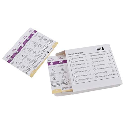boermeize Tattoo Cartridge Needles 20Pcs RS Round Shader Sterilized Disposable Needles Permanent Makeup Eyebrow Lip Liner Beauty Tools (9RS)