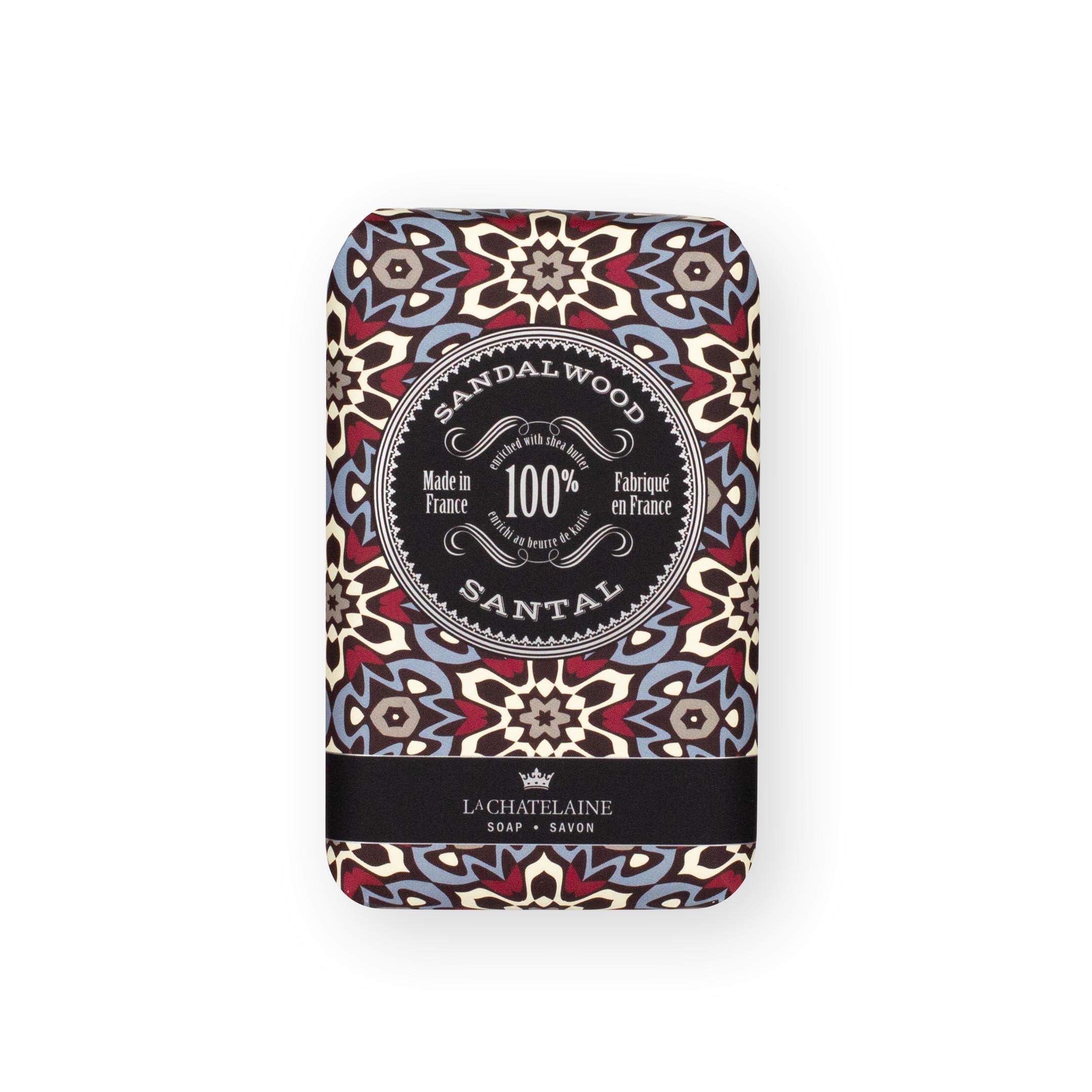 La Chatelaine La Chatelaine Soap Supply Tin Gift Set |Unisex, Men, Women| Plant-based shea butter bar soaps | Made in France | Natural and Organic | Large soap bars | Set of 6, 8.8 oz./250g bars - Gray Mosaic