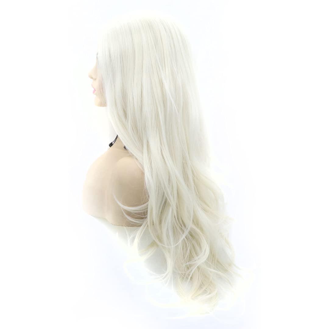 variouswig variouswig 24 Bright Pink Wig Natural Long Straight Wigs Heat-resistant Fiber Synthetic Wig Middle Part for Women for All Occasions (Golden)