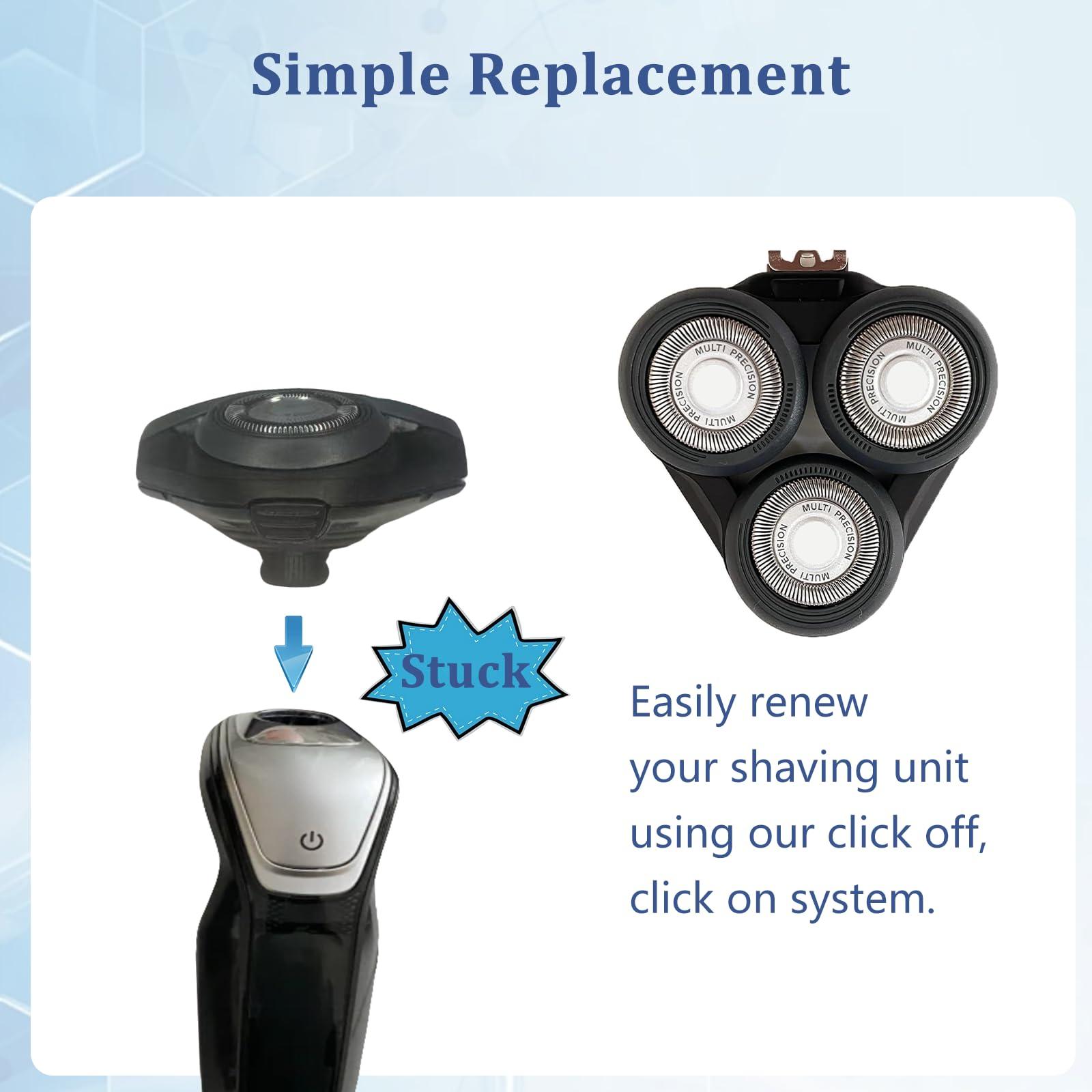 Ruixin Replacement Complete Head for Philips Shavers S5000/6000,S5100,S5500 Series,SH50 MultiPrecision Blades Upgrade Head for SH50 Electric Shavers, 1 Pack