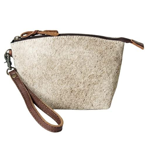 American Darling American Darling Makeup Bag for Women and shaving Kit for Men Cow Hide Hair On Hand Crafted H7XW10.5X3.5 Large travel accessories travel bag toiletry kit cosmetic bag for travel size toiletries Pouch (Brahman Brown)