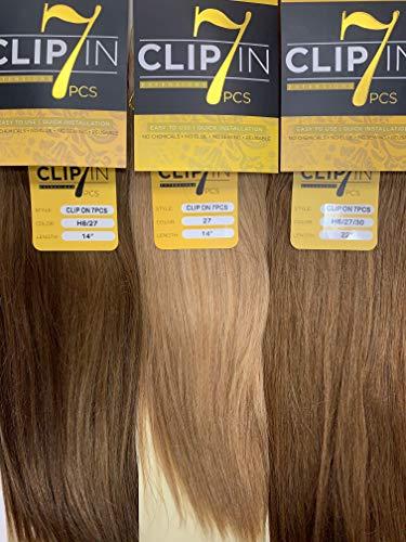 Bohyme Remi Clip-In Hair Extensions 100% Human Hair 7 PCS by Black Diamond (18", H4/27)
