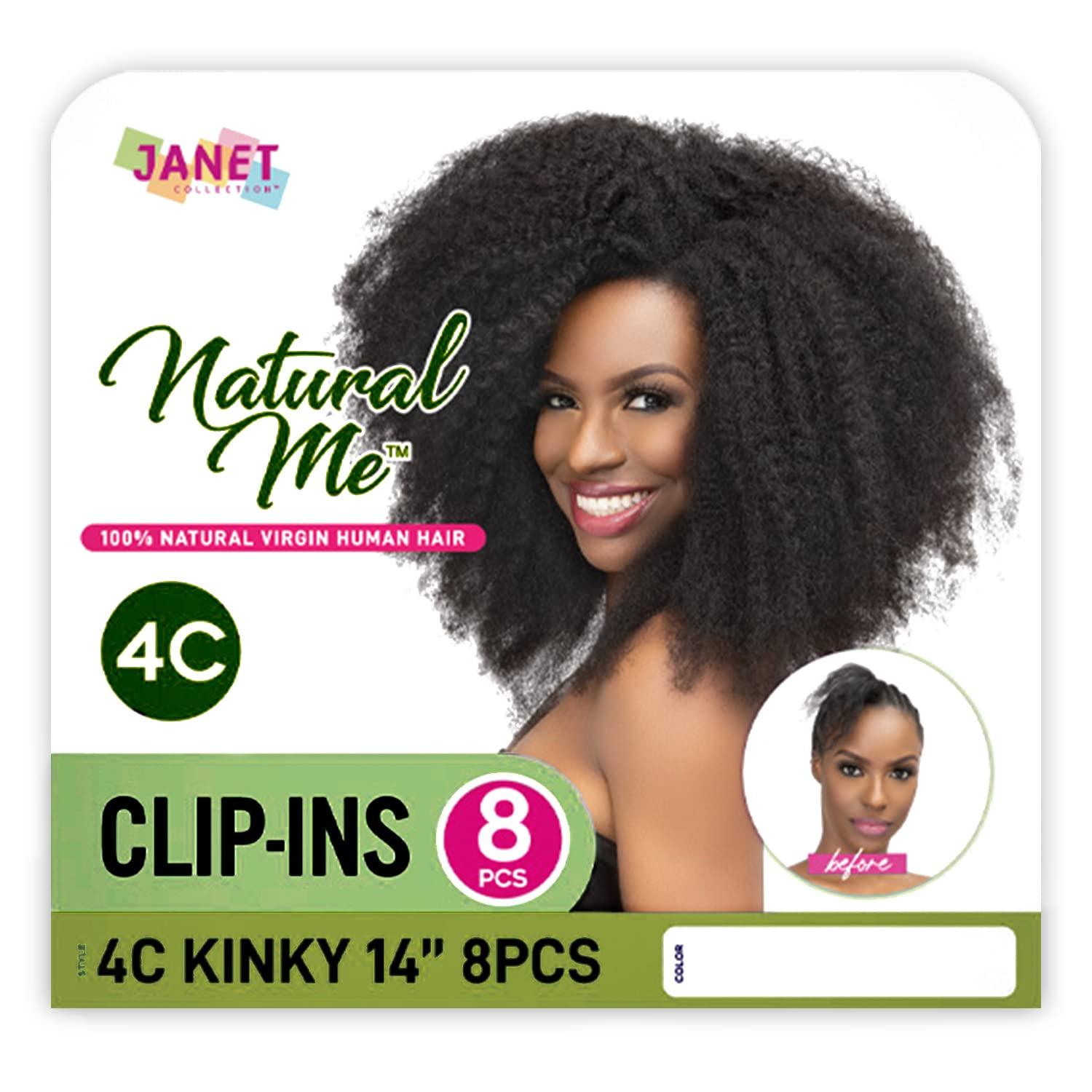 Janet Janet Natural Me Clip-Ins natural Virgin human Hair NATURAL ME 4C KINKY CLIP-INS 8PCS (NATURAL)