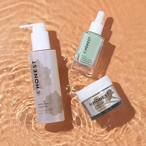 Honest Beauty Honest Beauty Moisturizing Trio | Gentle Gel Cleanser, Green Juice Antioxidant Serum, Hydrogel Cream | 3-Step Routine | Vegan + Cruelty Free