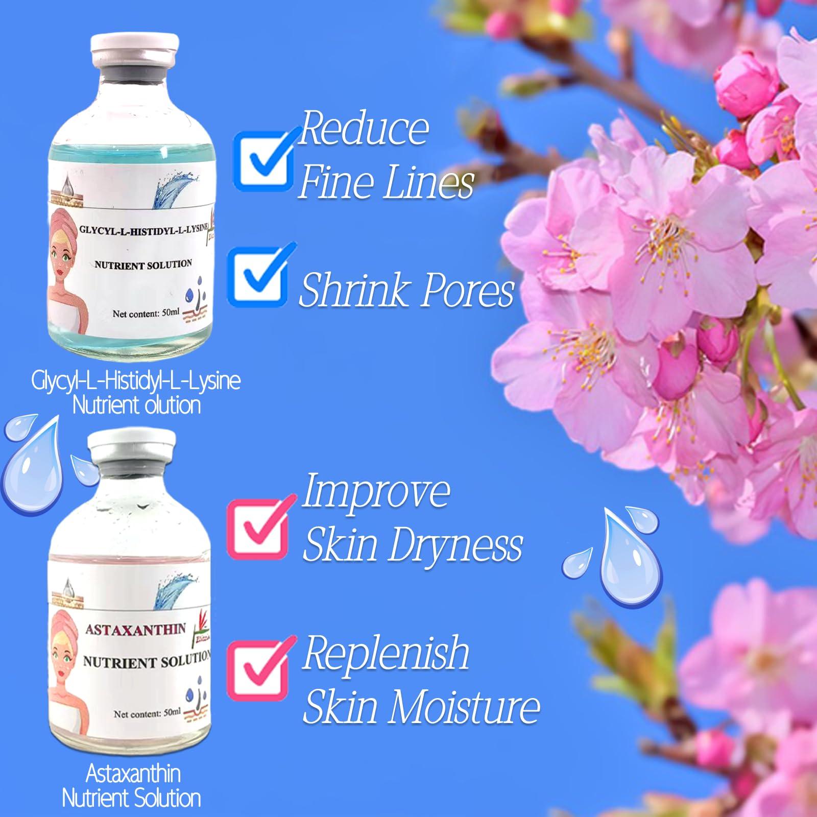 Elitzia Oxygen Facial Machine Oxygen Infusion Device Oxygen Sprayer Facial Nutrient Solution Set SPA Skincare Facial Machine Anti Aging Beauty Salon Machine 1.69fl.oz Per Bottle Eitzia