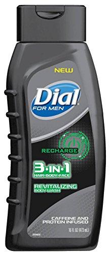 Dial Dial for Men 3 in 1 Hair + Body + Face Revitalizing Body Wash, 16 Fl. Oz. (Pack of 2)