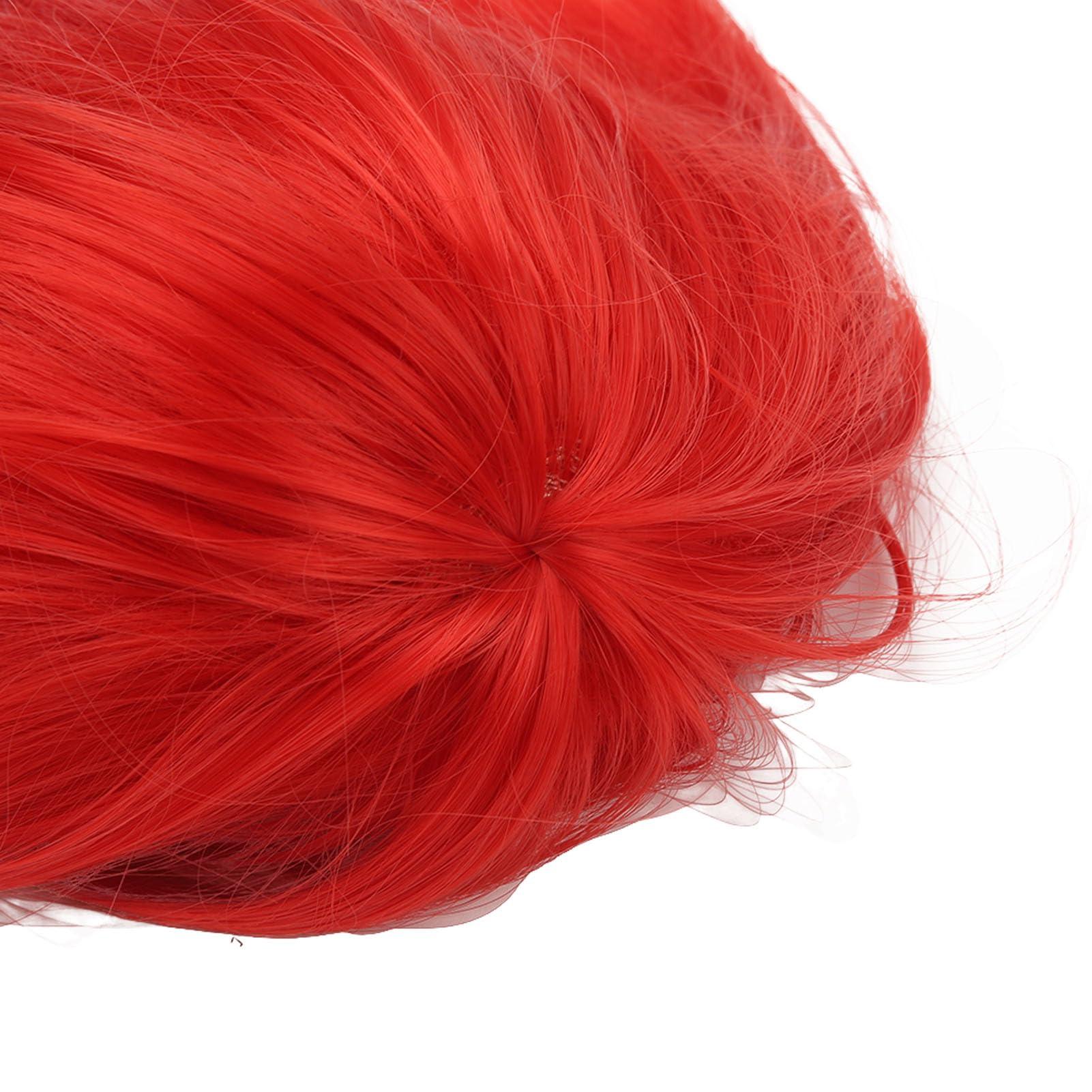 Jonlaki Red Wig, Wolf Cut, Short Hair Pieces, Fluffy Texture, High Simulation, Durable Material, for Festival Cosplay Show Performance Women Men