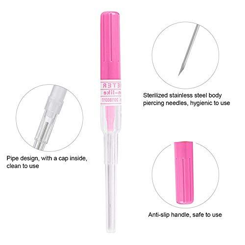 Beautylu Catheter Piercing Needles - Beautylu 5Pcs Mixed Ear Nose Piercing Needles IV Catheter Needles 14G 16G 18G 20G and 22G Body Piercing Needles for Piercing Kit Body Piercing Tattoo Tools (Mixed-5pcs)