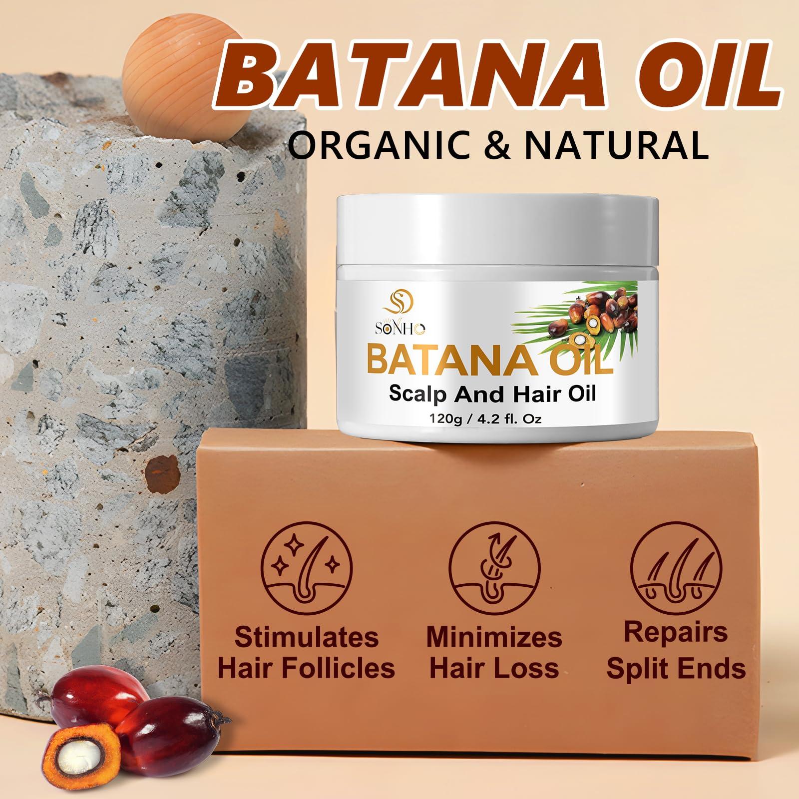 SONHO Premium Raw Batana Oil - Dr Sebi & Dr Truth Recommended - batana oil from Honduras.100% Organic. Promotes Hair Growth and thickness, for Men & Women Unrefined, Hypoallergenic, Prevents Hair Loss.