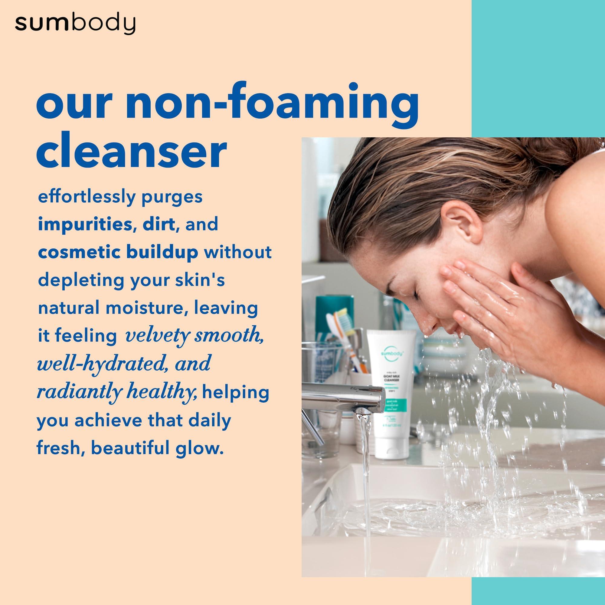 Sumbody Sumbody Face Wash for Women & Men Goat Milk Cleanser (4oz) Cruelty Free Face Wash, Organic Gentle Face Cleanser with AHAs & Vitamins for Sensitive Skin, Day and Night Face Wash Cleanser for Dry Skin