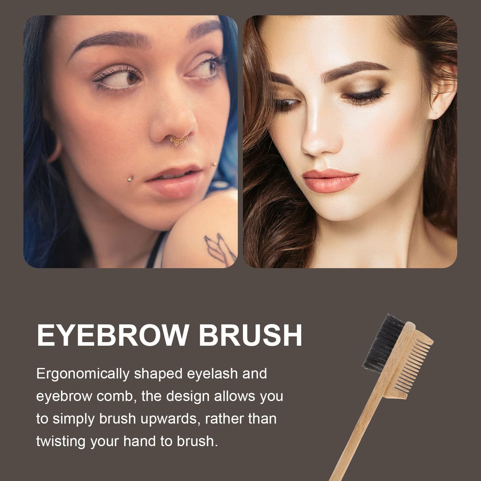 Beavorty 1pc Bamboo Double Eyebrow Brush Multi-effect Comb Eyebrow Trimming Tool Small Eyebrow Brush Double Heads Eyebrow Comb Cleaning Brush Women Styling Eyebrow Brush Eyelash Comb