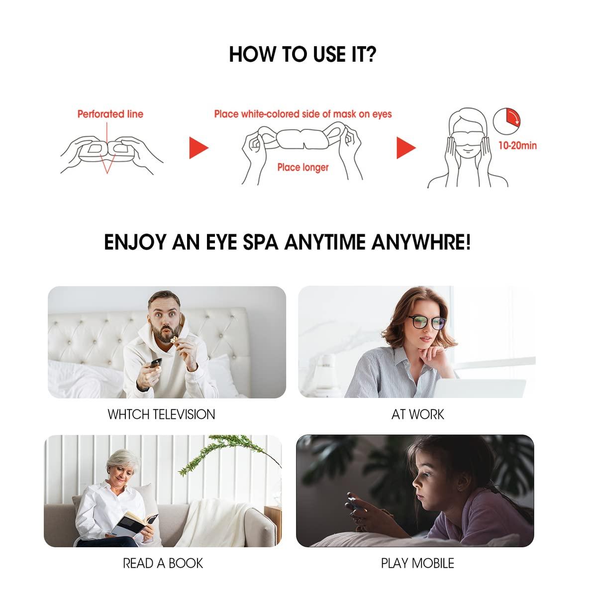 Epielle Epielle Steam Eye Mask Pack of 12 for Dry Eyes and Puffiness Helping Sleep with Melatonin Steam Moisture Self Heated from Korea