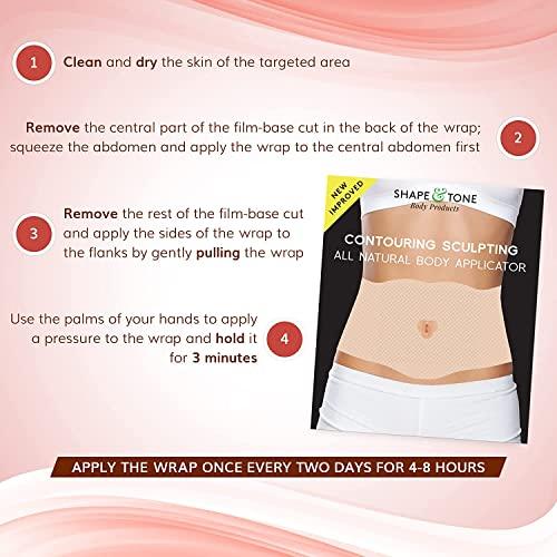 Medactiveusa All Natural Contouring Shaping Firming Body Applicator - Moisturizing Sculpting Tummy Body Wrap (10 WRAPS)