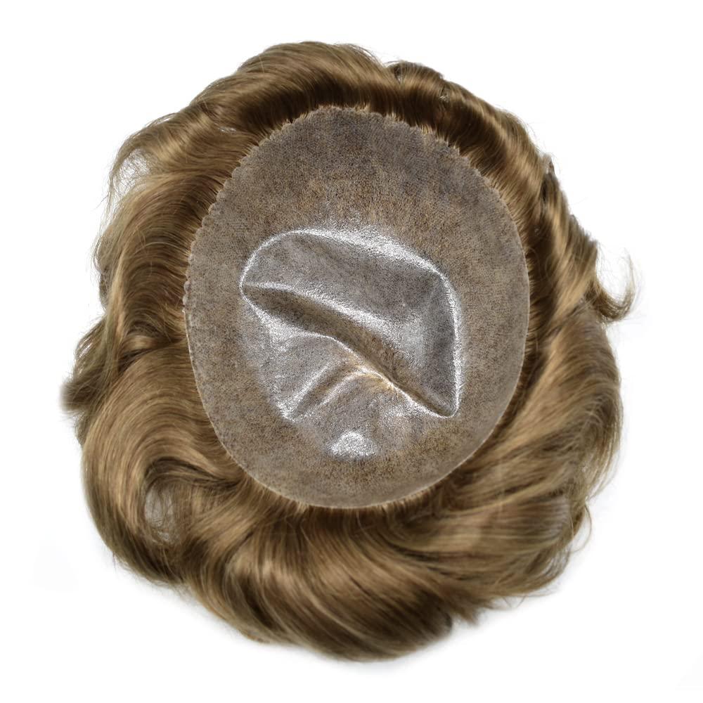 Generic Toupee for men All Poly Human Hair Replacement System Full PU Injected Mens Toupee Hair Piece 0.1mm Thin Skin Male Hair Prosthesis Hair Units Wig 110% Density, 1730