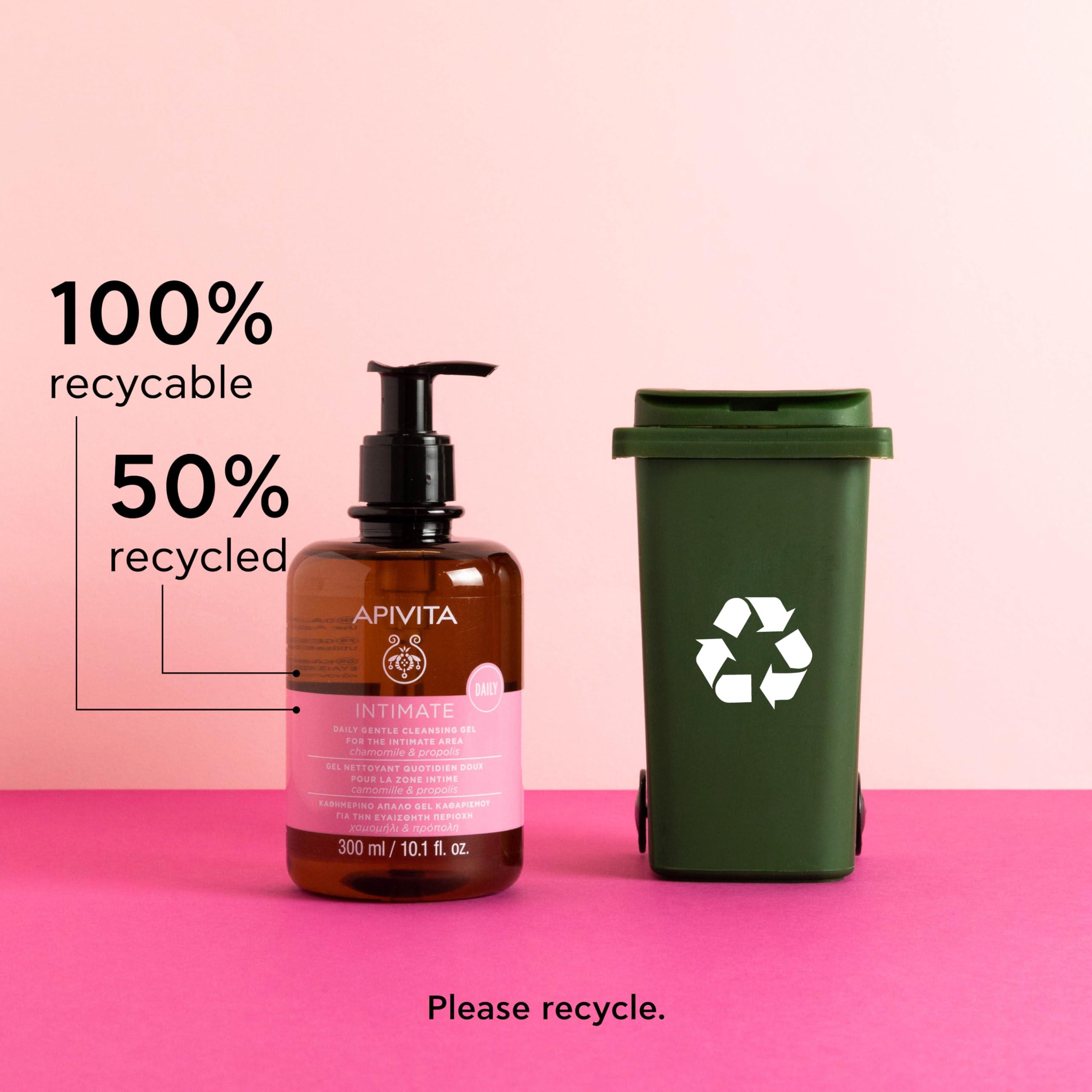 Apivita APIVITA Intimate Feminine Wash | pH-Balancing Gentle Gel Cleanser with Chamomile & Propolis, 300 mL / 10.1 oz