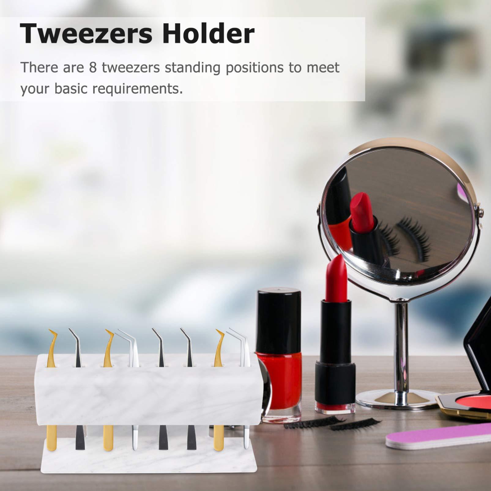 Beaupretty Beaupretty Eyelash Extension Supplies Eyelash Extension Supplies Holder, Display Stand Display Stand Storage Rack for Eyelash Extensions Tools (8 Holes, Marble) Lash Lash