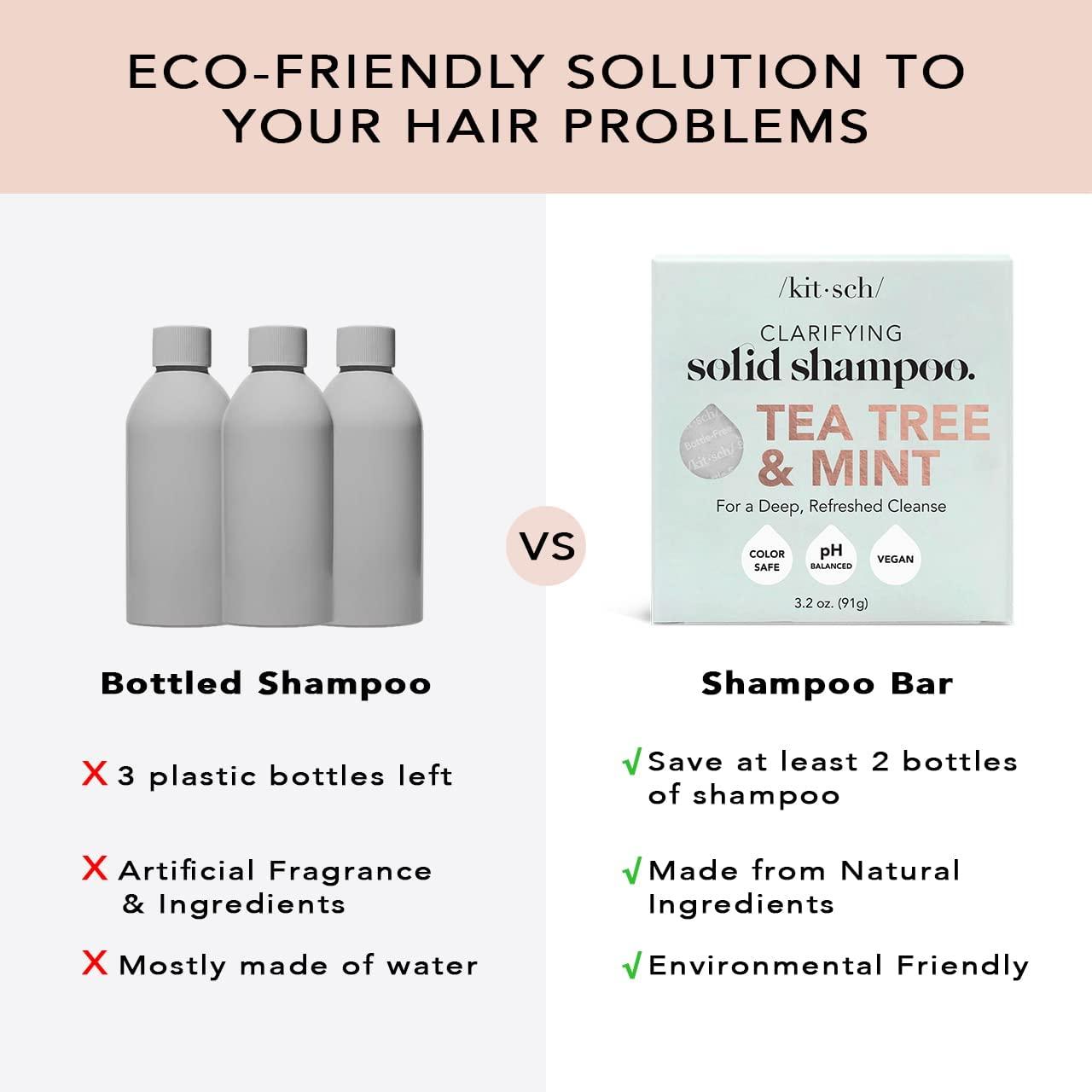 Kitsch Kitsch Tea Tree & Mint Clarifying Bar Shampoo & Stainless Steel Shower Caddy with Suction Cup with Discount