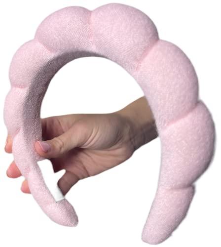 MIMI AND JUNE ORIGINAL Mimi and Co Spa Headband - Sponge & Terry Towel Cloth Fabric Head Band for Skincare, Face Washing, Makeup Removal, Shower, Facial Mask - Hair Accessories, Padded Headband, Croissant Headband