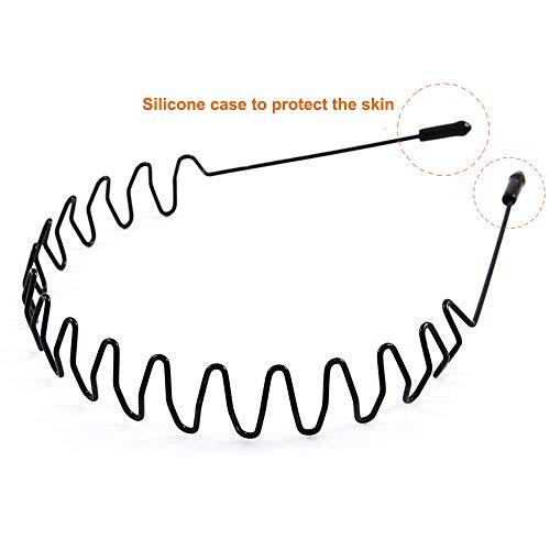 MansWill Mens Slicked Back Hair band, Outdoor Sports Fashion Pigtail HeadBand/Never Paint-shedding Metal Head Buckle Clip for Mens Long Hair, Braid and other Hair Styles - Big Wave