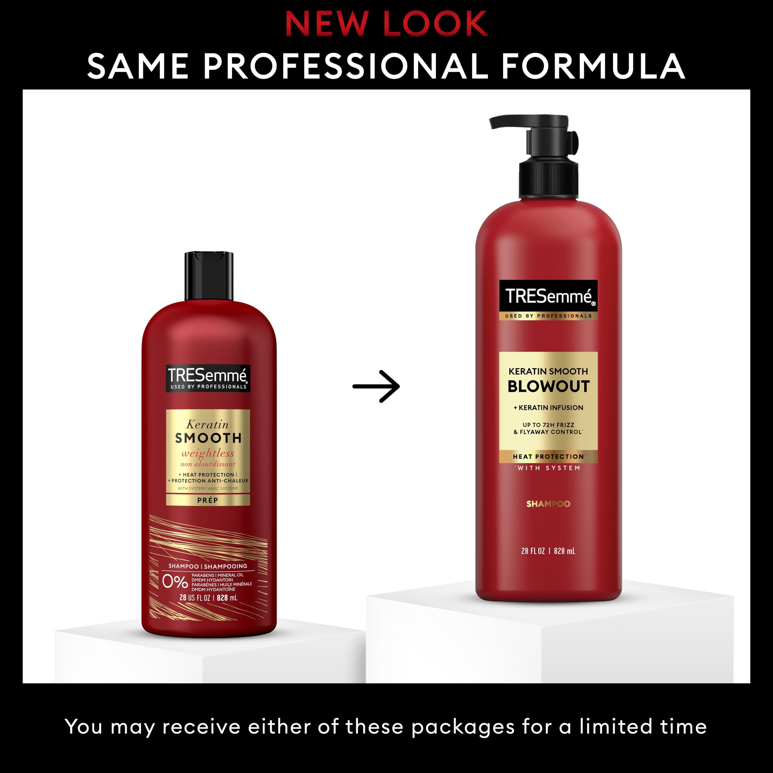 TRESemmÃ© TRESemm Shampoo Keratin Smooth 4 pack Transforming Unruly Hair, Formulated with Lamellar-Discipline, 28 Fl Oz
